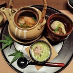 網元の宿 ろくや - 先付。松茸の土瓶蒸し最高！