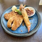 バルバルキッチンアメリ - ランチ：ポークカツ＆有頭海老フライ(¥1,500)