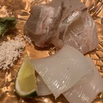 すしやのたい悟 - 白烏賊と松前の鮃さんでーす。③  