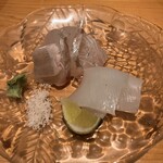 すしやのたい悟 - 白烏賊と松前の鮃さんでーす。②