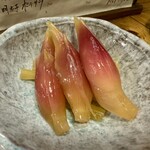炉ばた 三光橋 - みょうがとセロリの酢漬け