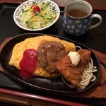 Resutoran bereemu - アイディーセット
                        
                        オムライスとハンバーグと魚フライとの贅沢なセット。
                        おいしく頂きました (*´ڡ`●)