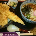 うどん市 - おろし穴子天丼うどん（980円）（2014．11撮影）