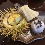 よし澤 - 栗は入れ物まで食べられる。穴子西京焼きもお見事