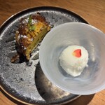 比内地鶏串 Sot l'y laisse - フレンチトースト　シャーベット