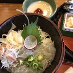 そば処 橋本 - ミニしらす丼と豆腐デザート