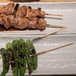 焼きとり 鳥さわ - ねぎまタレ、ももタレ、ししとう
