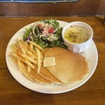 カフェ マチルダ - 濃厚チーズフォンデュパンケーキ