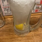 もつ焼 くろ - レモンサワー