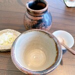 手打百藝 泰然 - 蕎麦つゆ、薬味、天ぷら用の塩
