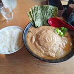 大岩亭 - 辛いのりラーメン特鳥3辛とご飯