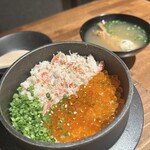 初代 蟹よし - 蟹といくらの釜飯 小 蟹汁
