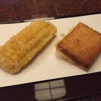 京都祇園 天ぷら八坂圓堂 - とうもろこしとパンの天ぷら