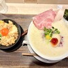 鶏白湯泡ramen たまき - 鶏白湯泡ramen醤油＋炙り肉親子丼（小）のセット（訪問時1,950円）
