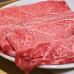 すき焼きと牛まぶし ももしき - 大和牛上すき焼き(肉3枚180g)＠税込6,280円 │ 食べログ予約利用(19:30頃訪問)