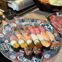 黄金出汁しゃぶと江戸前寿司 肉のあさつ 梅田お初天神店 - 