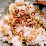 汁なし担担麺センター キング軒 - 残ったタレと半ライスを調合