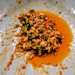 汁なし担担麺センター キング軒 - 残ったタレ