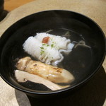 六雁 - 煮物椀 鱧の葛たたき椀 松茸 (2013/08)