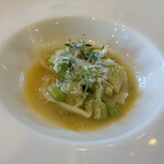 affetto akita - 枝豆のトルネッリ　比内地鶏とバターのソース