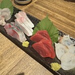 小粋料理たらい - 新鮮な刺身　タコは透き通ってます！