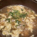 四ッ谷 今井屋本店 - 〆　相方の頼んだ鳥雑炊　予想よりもお肉がしっかり入っており　きっちり１人前という感じ