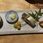 手打そば大庵 - 前菜5点もり