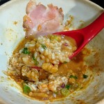 鶏paitan 心麦 - 海老味噌まぜそば（通常トッピングVer.）＋〆ごはん