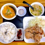光洋亭 - からあげ定食 かに玉 スープ