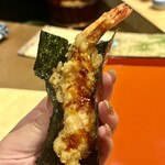 一石三鳥 - 海老天ぷら巻き