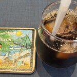 あおいろCafe - アイスコーヒーとコースター①