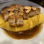 美味卵家 - ポークソテーニンニクバターしょう油のせ（2900円＋大盛り400円）