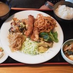 源松食堂 - えびフライ定食（８００円）量多い♪