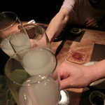大どころ - かるくいっぱい・・濁り酒で乾杯