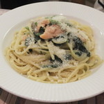 パスタの店　山猫軒 - 2014-10限定　スモークサーモンとほうれん草のクリームスパゲティです☆