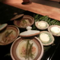 大どころ - 前菜・茶豆のチーズ寄せ、海ぶどう、ゴーヤ、そうめん瓜