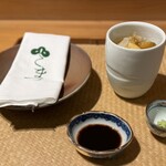 日本料理こまつ - 襟裳のツブ貝、昆布出汁水貝仕立て