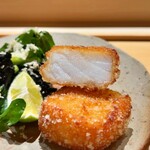 一宇 - クエの唐揚げ断面