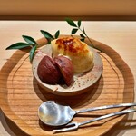 一宇 - 金時芋のアイスと栗の渋皮煮