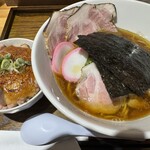 ふく流らーめん 轍  - 限定ラーメン+チャーシュー丼