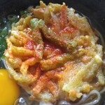 スマル亭 - モーニング野菜天そば490円選択玉子の野菜天(2025.8.17)
