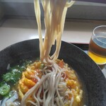 スマル亭 - モーニング野菜天そば490円選択玉子の麺リフト(2025.8.17)