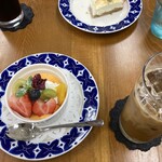 萬栄 cafe F - クリームドブリュレ、アイスコーヒー