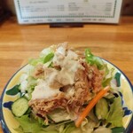 パスタハウス フジヤ - 料理写真:ツナサラダ。このサイズわかるだろうか？しっかり大きめサラダなのに280円とはっ?!汗。、頼まなきゃ損！！！