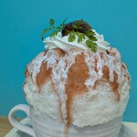 かき氷&デザート&カフェ ボンジョルネ - 写真追加：いちじくレアチーズ氷2,200円✨️この日の品種はとよみつひめ。いちじくの赤ワイン煮で濃厚♡レアチーズシロップともよく合います♪