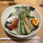 銀座 朧月 - トマトカレーつけめん大300g1300円