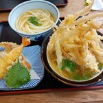 手打ちうどん 来輝 - お得なセットうどんとごぼう天うどん