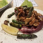 山里 - 鶏皮パリパリとアスパラ