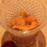 三谷 - 釧路の馬糞雲丹に伊勢の蛤のスープ　Champagne David Couvreur 2005 Brut Blanc de Blancs Millesime　(2014/10)