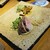 イルドット - 料理写真:手前　豚フィレ肉のステーキ舞茸のソース　後　サーモンのソテー　レモンとタイムのバターソース